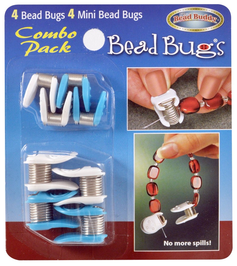 Bead Buddy 8 Piece Bead Bug Combo Pack - Spring Clamps for Beading and Jewelry Making - 8 Spring Clamps Per Package - Image 1